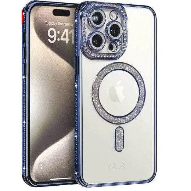 iPhone 16 Pro Max Diamond Rhinestone Glitter Crystal Bling MagSafe Cover